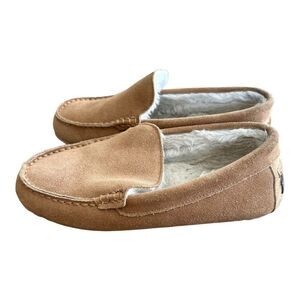Clarks Mens Venetians Moccasin Faux Fur Lined Slipper Cinnamon Shoes Slip-On 9 M
